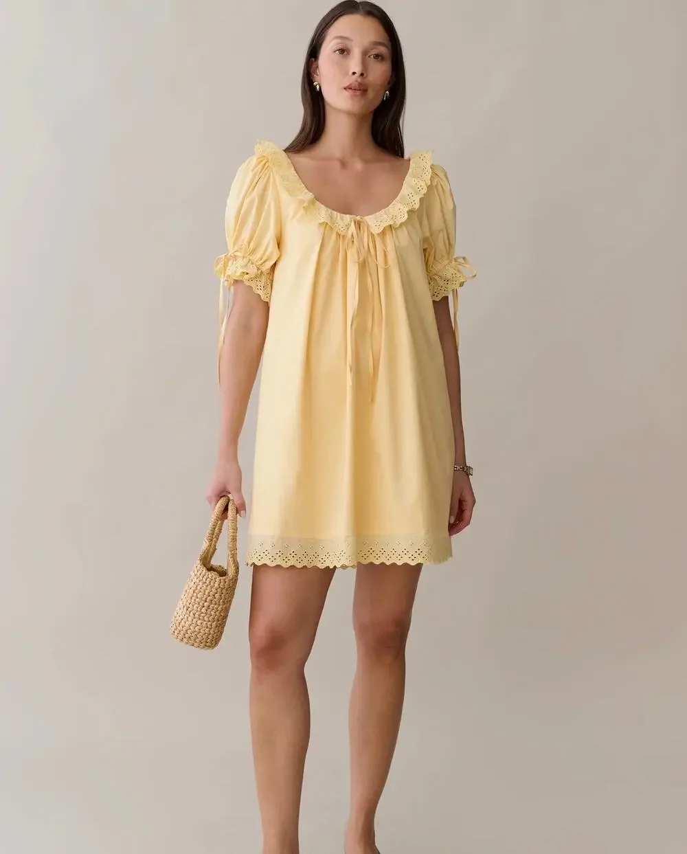 New Kourt Juliet light yellow dress size XS 100% cotton $147